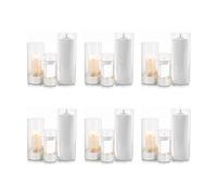 EylKoi Glass Hurricane Candle Holder - Cylinder Vases for Centerpieces 6Sets(3Pcs/Set) Hurricane Floating Candle Holder, Glass Vases for Flowers, Decorative for Home Wedding, 15+20+25cm (High)