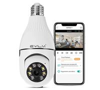 EYLM Light Bulb Security Camera 3MP, 2.4GHz WiFi 1296P Wireless Cameras, 355 Degree View Bulb Camera for Home Security with Motion Detection Alarm Night Vision Two-Way-Talk into E27 Light Bulb Socket