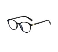 EYLRIM Classic Round Glasses for Women Men Circle Frame Blue Light Glasses Nerd Eyeglasses, 01 Black, M