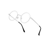 Eylrim Round Blue Light Blocking Glasses for Women Men Circle Clear Lens Metal Frame Eyeglasses Non Prescription silver Size: S