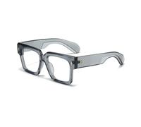 EYLRIM Square Frame Glasses for Women Men Fashion Thick Frame Blue Light Glasses Non Prescription Eyeglasses, Transparent Gray, M