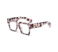 EYLRIM Square Frame Glasses for Women Men Fashion Thick Frame Blue Light Glasses Non Prescription Eyeglasses, Pink Leopard, M