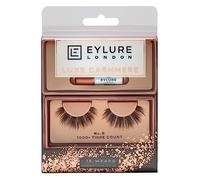 Eylure 1 Pair Black Cashmere Luxe #8 False Eyelashes with Glue Included
