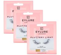 Eylure Fluttery Light No 007 3/4 Length Strip Lashes False Eyelashes - 3 PACK