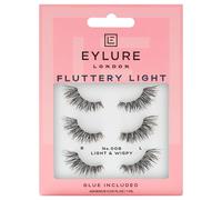 Eylure Fluttery Light Strip Lashes - No 008 - 3/4 Length Wispy Style - 3 Pairs