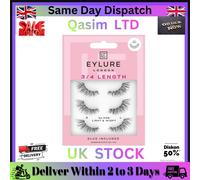 Eylure Fluttery Light Strip Lashes - No 008 - 3/4 Length Wispy Style - 3 Pairs