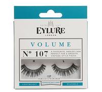 Eylure Volume Handmade False Black Eyelashes - 107 - Lash Glue is Included