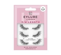 Eylure False Lashes – 3/4 Length Fluttery Light No. 008 (Glue Included)