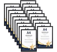EYMPEU 18-Pack Black A4 Frames, Slim A4 Picture Frame for Displaying Certificates, Posters, Artwork on a Wall or Desktop, Elegant Design