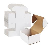 EYMPEU 20 Cardboard Boxes 8X6X4 Inch (20.4X15.3X10.2cm) White Shipping Box, Kraft Corrugated Small Mailing Boxes