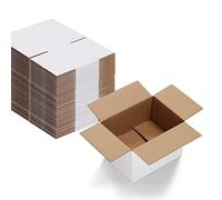 EYMPEU 40 Cardboard Boxes 8x6x4 inch (20.3x15.3x10.2cm) White Shipping Box, Small Packing Boxes