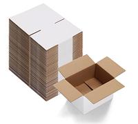 EYMPEU 40 Cardboard Boxes 8x6x6 inch (20.3x15.2x15.2cm) White Shipping Box, Small Packing Boxes