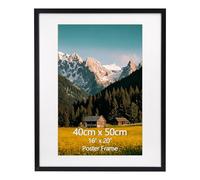 EYMPEU 40x50 Picture Frame, 16 x 20 Inch Picture Frame in Black Wooden Grain, Wall Hanging 40x50cm Frame - Single