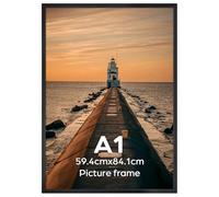 EYMPEU Black A1 Picture Frame, Aluminium A1 Pictures for Wall Display, Large Metal Photo Frames for Posters, Artwork - Single