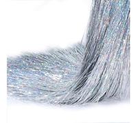 EYNDYN 20000 Christmas Strands Iridescent Tinsel Icicles Silver 19.7" Foil Fringe Ornaments Garland for Christmas Tree Xmas Decorations Birthday Party Wedding Engagement Bridal Indoor Outdoor