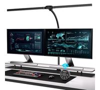 EYOCEAN Desk Lamp with Clamp, 31.5" LED Desk Lamp for Home Office, 24W Double Head Desk Light, Dimmable & Color Temperature, Table Lamp with Remote Control, Brightest Computer Monitor Light