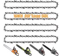 Eyoloty 4-Pack 16 inch Chainsaw Chain for 16"(40cm) Bar, 56 Drive Links, 3/8" LP Pitch, 0.050" Gauge,Replacement Chain fits for Black & Decker, Dolmar, Einhell, Husqvarna, Ryobi, Homelite and Morer