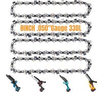 Eyoloty 4-Pack 8 inch Mini Chainsaw Chain for 8"(20cm) Bar, 33 Drive Links, 3/8" LP Pitch, .050" Gauge, Replacement Mini Chain Blades Fit for LUX, Bosch, Einhell, Greenworks, Ryobi, Alpina and More