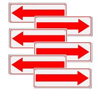Eyoloty 6 Pack Red Arrow Sign,10" x 3.5" Metal Arrow Sign For Directions, Left and Right Universal Directions sign,Road Metal Arrow Sign for Street,Corner,Neighborhoods,School Indoor/Outdoor Use