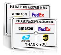 Eyoloty Package Delivery Sign Instructions,Delivery Amazon UPS FedEx Packages in Box Sign,12" x 8" Rust-Free Aluminum Metal Signs,Easy Mounting,Fade Resistance,Indoor/Outdoor Use(2 Pack)