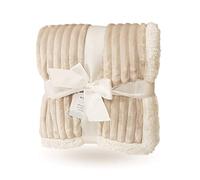 eYone Baby Blanket 80×110 cm - Soft Fleece & Sherpa - Neutral Unisex Baby Blanket - Pram, Cot & Stroller - Brown