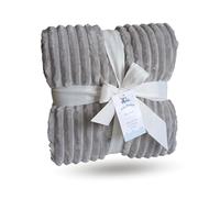 eYone Baby Blanket 80×110 cm - Soft Fleece & Sherpa - Pram, Cot & Stroller - Unisex Baby Gift - Grey