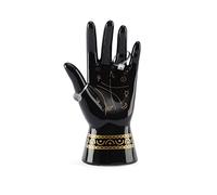 EYONGLION Hand Ring Holder Palm Reader Jewelry Holder Stand, Witch Mystical Gifts For Women,Black Palmistry Hand Psychic Fortune Teller Ceramic Figurine Sculpture