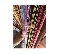 Eyotool 1x2 M Door String Curtain Rare Flat Thread Fringe Panel Room Divider Cute Strip Tassel for Wedding Coffee House Restaurant Parts (Multicolor)