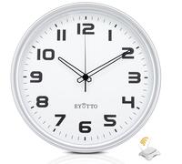 eYotto 12-Inch Smart WiFi Wall Clock, Silent Battery Operated Analog Clock with Automatic Time Sync Non-Ticking Easy to Read Large Display Modern Design for Bedroom Living Room Office Gym