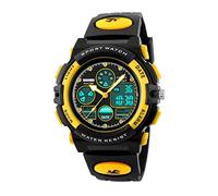 eYotto Kids Sports Watch Waterproof Boys Multi-Function Analog Digital Wristwatch LED Alarm Stopwatch Yellow