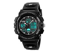 eYotto Kids Sports Watch Waterproof Boys Multi-Function Analog Digital Wristwatch LED Alarm Stopwatch Black