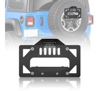 EYOUHZ for Wrangler JL Spare Tire Mount License Plate Frame with LED Light Compatible with 2018 2019 2020 2021 2022 2023 2024 Jeep Wrangler JL JLU Rear Wheel Mounting Licence Bracket Holder Relocation