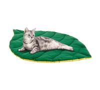 Eyoulife Cat Mat Bed - Leaf Shape, 19.69×26.77in Cotton Cozy Calming Cat Puppy Beds, Soft Double Sided Pet Mattress, Portable Pet Blanket Pad for Indoor Cats and Small Dog