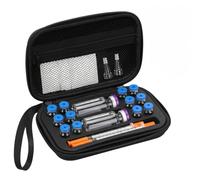 Eyoulife Peptide Case & GLP-1 Medicine Organiser for Fridge, 9 or 14 Slots Insulin Vial Holder, Shockproof EVA Case with Pocket for Carrying Syringes, Needles and Wipes, Fits 3ml & 30ml Vials, Black