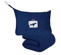 Eyoulife Travel Blanket 127×165cm Soft & Warm Airplane Blanket with Luggage Sleeve & Backpack Clip, Portable Travel Pillow for Airline Business Trip and Office (Navy Blue)