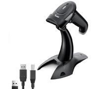 Eyoyo 3-in-1 Wireless Barcode Scanner, 2D 1D Barcode Reader Wired USB Connection & Bluetooth & 2.4G Wireless, Handheld QR Code Scanner Compatible with iPhone, Mac, Android, Warehouse, Library