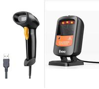 Eyoyo Handheld USB 2D Barcode Scanner+Eyoyo USB Desktop Barcode Scanner: Handsfree Automatic Omnidirectional Wired QR Code Scanner Reader