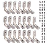 EYPINS 20 Pcs T Slot Interior Connectors for 2020 Aluminum Profile, Zinc Alloy Nickel Plating Joint Bracket 90 Degree L-Shape Brackets for Nut6 6mm Groove