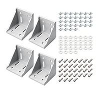 EYPINS 4 Pcs 8080 Aluminum Angle Mounting Brackets, 90 Degree Corner Connector 4080 8080 Extrusion Profile, Fastener with 40 Series M8 Slider Nuts for 8mm Slots, M8 * 16 Hexagon Screws