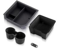 EYPINS 4PCS Silicone Console Organizer Tray for Tesla Model 3 Highland 2024 2025 and Tesla Model Y Juniper 2025 2026, with Privacy Cover, Sliding Design, Customized for Tesla Accessories