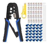 EYPINS Professional RJ45 Crimping Tool Kit with Wire Stripper & Cutter | All-in-One Network Repair Set for Cat5e/RJ11/RJ12 | Home & Office Ethernet Installation Tools