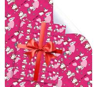 EYQQM Pack of 5 Kitty Gift Wrapping Paper 20" x 30" Kraft Paper Wrapping Paper Sheets Pack for Kids Birthday, Party Storage Festive Decoration (Rose Red)