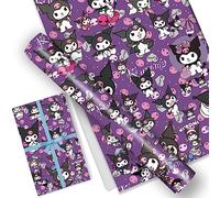 EYQQM Pack of 5 Kuromi Gift Wrapping Paper 20" x 30" Kraft Paper Sheets Premium Durable Birthday Wrapping Paper Set for Kids, Party Storage Festive Decoration (Purple Bunny)