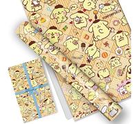EYQQM Pack of 5 Pudding Gift Wrapping Paper 20" x 30" Kraft Paper Sheets Quality Birthday Wrapping Paper Set for Kids, Party Storage Festive Decoration (Yellow Biscuit Puppy)