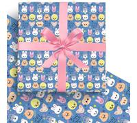 EYQQM Pack of 5 Skzoo Gift Wrapping Paper 20" x 30" Kraft Paper Wrapping Paper Sheets Pack for Kids Birthday, Christmas Party Storage Festive Decoration (Blue)