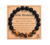EYQV 60th Birthday Gifts for Men, Bead Bracelet 60th Birthday Presents for Dad Grandad Uncle Brother, 60 Year Old Gifts for Men