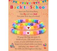 EYQV Back to School Gifts, Colourful Beads Bracelets, Presents for Mum Daughter Grandma Granddaughter, Sweet First Day at School Gifts