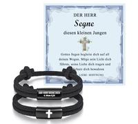 EYQV Communion Gift Boy, Cross Bracelet for Boys for Communion Confirmation Confirmation, Special First Communion Christening Gift for Boys Son Brother Godson Nephew Grandson