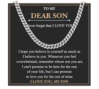 EYQV Cuban Chain Necklace - Special Son Gifts from Mum & Dad for Teenage Boys' Birthday, Christmas & Confirmation