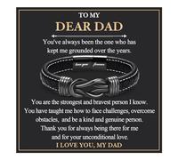 EYQV Dad Gifts from Daughter Son, Leather Bracelet Gift for Dad